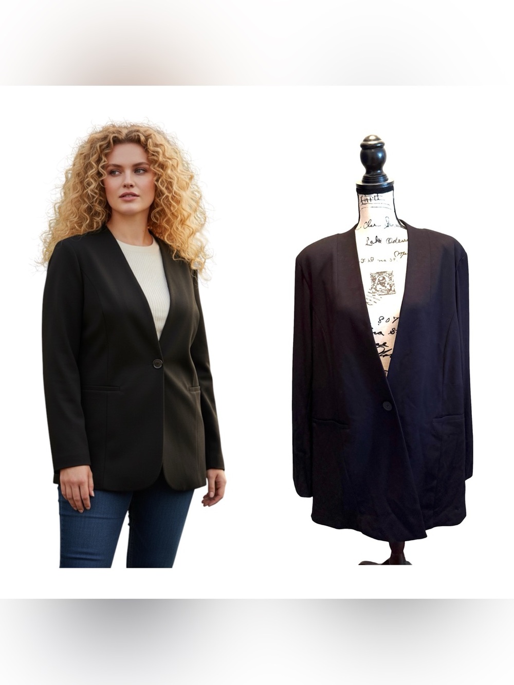 Torrid Blazer Jacket Single Button Ponte Black Size 4X NWOT Business Casual